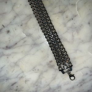 Silver chain choker necklace
